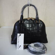 ◆未使用品*Cat in the closet/キャットインザクローゼット*2way*クロコ型押しレザー*バッグ*CA80*黒◆_画像1