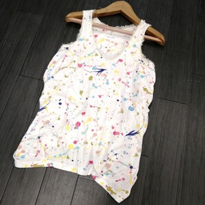 T ◎ 【商品ランク:B】ツモリチサト TSUMORI CHISATO 上質コットン ペイント柄 ノースリーブ チュニック size2 レディース トップス 婦人服