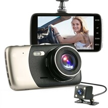 1円から~送料無料 Gセンサー あおり運転対策4.0インチドライブレコーダー 前後2カメラ HD 1080p 駐車監視 170度広角 動体検知 WDR 暗視機能_画像1