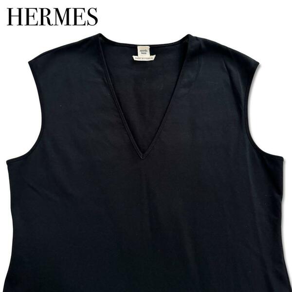 HERMES　エルメス ノースリーブ タンクトップ サイズ38 洋服 レディース ブラック