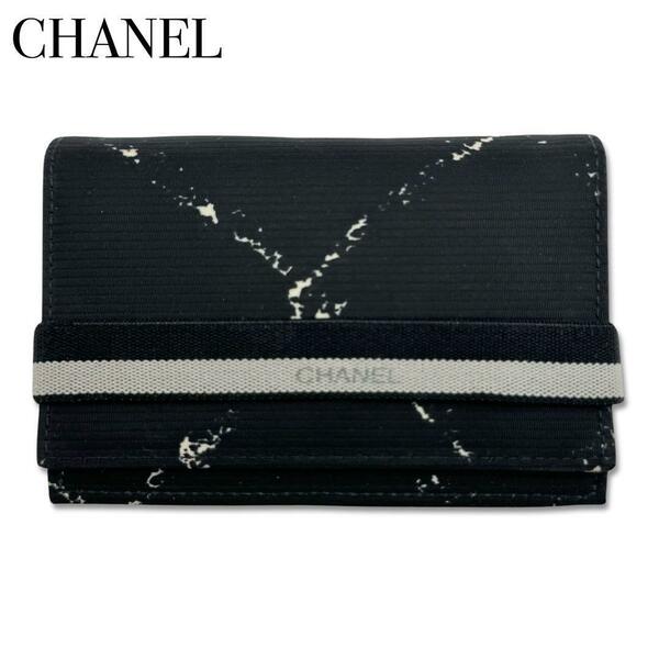 CHANEL　シャネル 旧トラベルライン ナイロン ケース カード入れ 名刺入れ ブラック