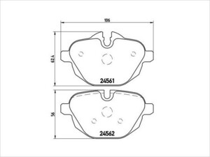 BREMBO 新品 BMW 5シリーズ F10 F11 G30 G31 リア ブレーキパッド 34206877648 34206879857 34212449288 34212456869