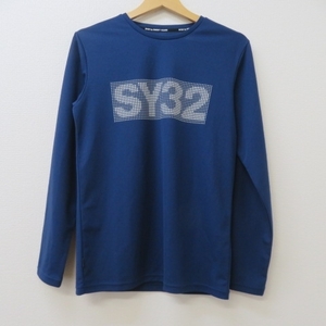 YSS3385★SY32 by SWEET YEARS/エスワイサーティートゥ バイ スイートイヤーズ 長袖Tシャツ ロンT カットソー S　ネイビー★A