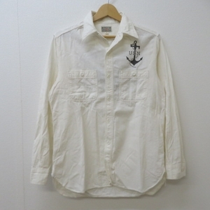 YSS3325★BUZZ RICKSON'S/バズリクソンズ コットンワークシャツ 染み込みプリント 東洋エンタープライズ size14-14 2/1★A