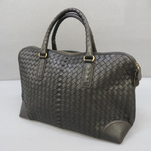 RKO309★BOTTEGA VENETA ボッテガヴェネタ イントレチャート 2WAY ショルダー付ビジネスバッグ・黒★A