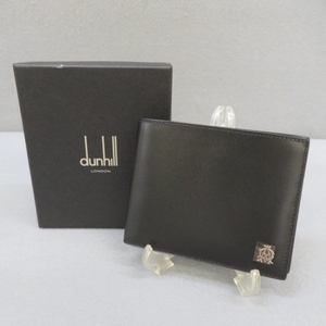 RKO309★dunhill ダンヒル リーブス・折財布 黒 B 01/14 L23R330A スペイン製　未使用★A