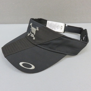 J222★OAKLEY オークリー・ゴルフ 　スカル　サンバイザー　帽子　黒　3/19★A