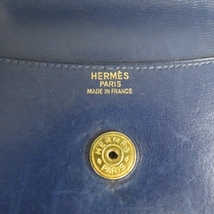 KG403★HERMES ボックススカーフ　ポシェットリオ　（Y）217　青　◎訳あり★A_画像6