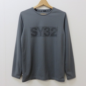 YSS4338★SWEET YEARS/スウィートイヤーズ SY32 長袖Tシャツ ロンT ドットボックスロゴ 吸汗速乾 抗菌防臭 Sサイズ グレー★A