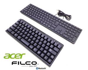 即日発送!!セット品!! Acer USBキーボードKBCR21 × FILCO社製 Majestouch MINILA Air US67キー 無線バージョンBluetooth 3.0採用