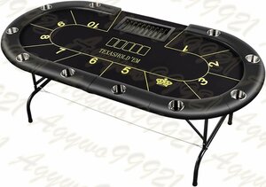 ポーカーテーブル 折りたたみ カジノ テキサス ホールデム ポーカーマット ゲーム レジャー テーブル カップホルダー付き 10人用