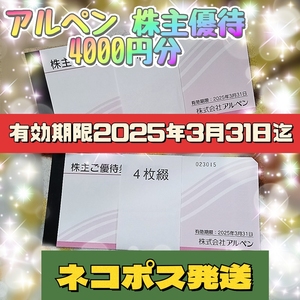 アルペン 株主優待 4000円分