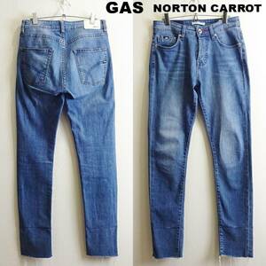 即決★ 送料無★ GAS　NORTON CARROT　キャロットデニム　W77cm　ストレッチ　藍青　Sz.29　ガス　H054