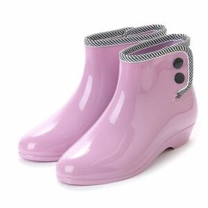  outlet Short влагостойкая обувь розовый LL размер (24.5cm) резиновые сапоги 15031 09601 ②