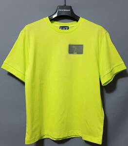 [新品] 8A(8歳) EA7 / ARMANI JUNIOR　ボーダーロゴ入り【半袖Tシャツ】◆2023年春夏モデル　男の子用 130cm　◆色：黄色