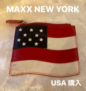 ☆アメリカで購入☆ MAXX NEW YORK 星条旗デザイン 本革コインパース