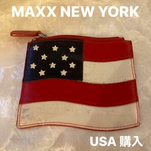 ☆アメリカで購入☆ MAXX NEW YORK 星条旗デザイン 本革コインパース