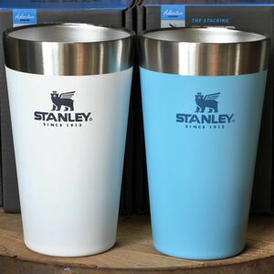 スタンレーSTANLEYスタッキング真空パイント2色セット【ホワイト＆ライトブルー】正規品 真空断熱 保冷保温タンブラー ペア アウトドア食器