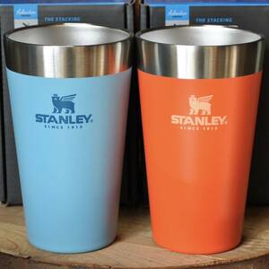 スタンレーSTANLEYスタッキング真空パイント2色セット【ライトブルー＆オレンジ】正規品 真空断熱 保冷保温タンブラー ペア アウトドア