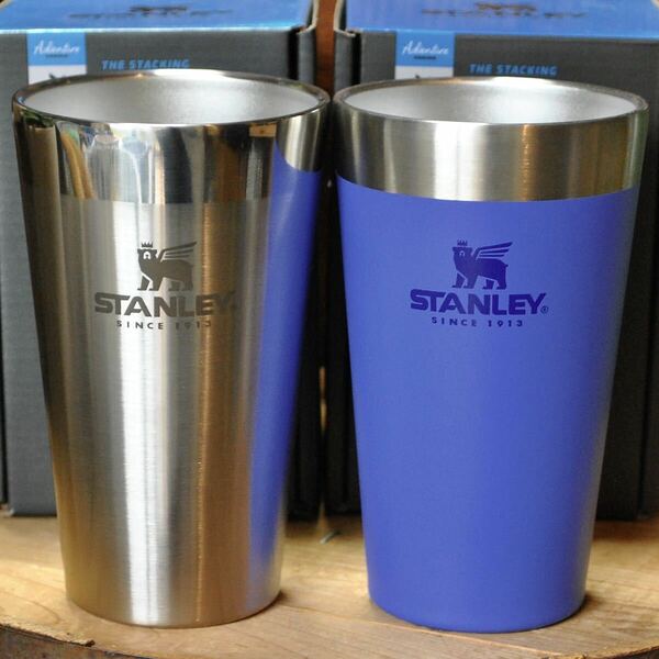 スタンレーSTANLEYスタッキング真空パイント2色セット【シルバー＆アイリスブルー】正規品 真空断熱タンブラー ペア アウトドア BBQ