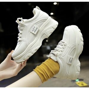 [ thickness bottom sneakers white 24.0cm] lady's white Korea sneakers thickness bottom dado sneakers going to school dado shoes 