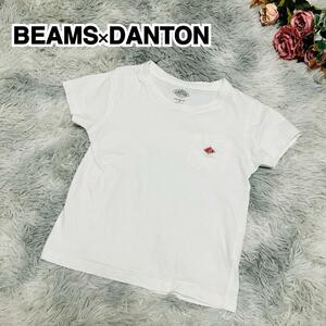 BEAMS 別注 DANTON キッズ Tシャツ 半袖 ポケット ロゴ 男女