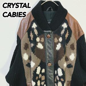 CRYSTAL CABIES ジャケット アニマル柄 レザー レトロ ヴィンテージ 古着