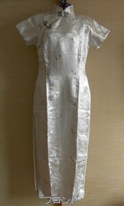 *105-62* short sleeves long China dress chi- Pao ( ivory * lining attaching * new goods )①