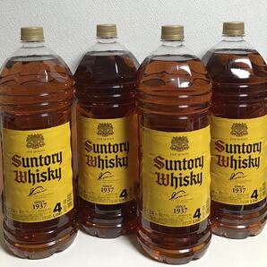 送料無料 4本セット suntory サントリー 角 角瓶 WHISKY ウイスキー モルト、グレーン 40% 4000ml 4L 4本セット ペットボトルの画像1