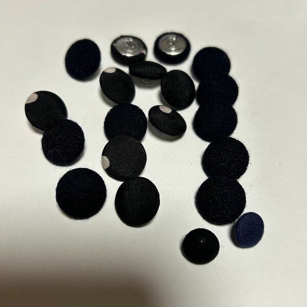 黒　ネイビー　紺色　ドッド　くるみボタン　セット　まとめ売り　ハンドメイド　DIY 素材　材料