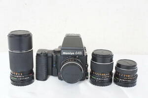 ⑲ MAMIYA マミヤ M645 SUPER 中判 フィルムカメラ SEKOR C F3.5 150mm E F2.8 70mm レンズ 他 まとめてセット 2203108021