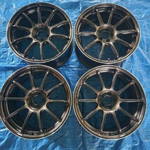 (中古・使用済)ADVAN RACING RS3 18x8.5 5/100 +47 BGR(ブラックガンメタリック＆リング） 4本セット_画像1