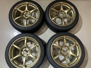 ルノー ルーテシア RS トロフィ 等に アドバン ADVAN Racing RG3 8J 17 PCD114.3 インセット45 + DIREZZA Z3 215/45R17 4本セット 中古品