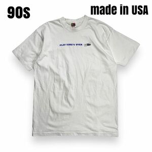 90s FRUIT OF THE LOOM フルーツオブザルーム メッセージ プリント Tシャツ ホワイト XL アメリカ製