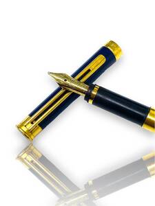 MONTBLANC モンブラン ノブレス オブリージュ 万年筆 Fountain Pen ペン先 750 18K/ct ネイビー×ゴールド インクなし 筆記用具 文房具
