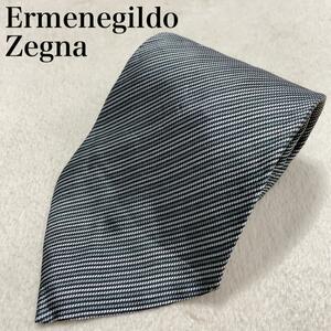 Ermenegildo Zegna エルメネジルドゼニア ネクタイ イタリア製 シルク100％ ストライプ メンズ 高級感 ブランド ワンポイントロゴ K63