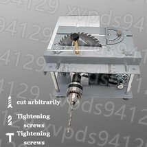 ポータブルテーブルソー、ベンチトップソー、電動切断ツール、DIY切断ミニチュアテーブルソー、木工用、最大5000rpmで回転し_画像5
