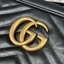 『定価22万円』【未使用級】GUCCI　グッチ GGマーモント キルティング スモール ショルダーバッグ　オールレザー レディース　大人モデル_画像9