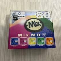 新品未開封　　maxell 録音用MD（ミニディスク） 「Mix MD」 80分 5枚パック MD-80MIXF.5P_画像1