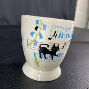 p46*おそらく未使用 長期保管品 NEKOにゃ~ご マグカップ 陶器 音符 猫 ねこ CAT /mero /made in japan