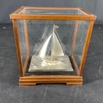 インテリア 飾り 帆船 ヨット ship オブジェ ガラスケース ケース飾り 置物 模型 ディスプレイ 船 舟 /r70_画像1