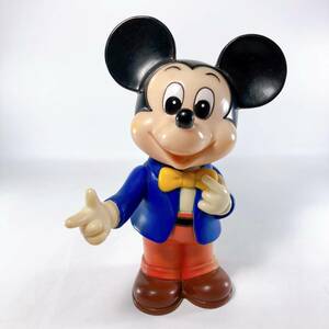 【当時物】ミッキーマウス ソフビ貯金箱 青ジャケット　ミッキー　ソフビ　レトロ　ディズニー