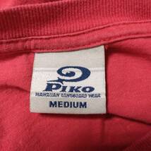 a85 良品 PIKO ピコ ロングボードTシャツ 半袖 Mサイズ レッド ワンポイント 綿100％ サーフィン マリンスポーツ メンズ 古着 USED_画像8