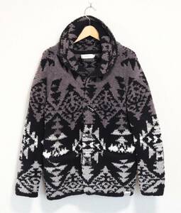 激レア現行/定価5万↑/Kashwere/カシウエア/NATIVE CARDIGAN ネイティブカーディガン ジャガード カウチン/カーディガン/ガウン/ Lサイズ