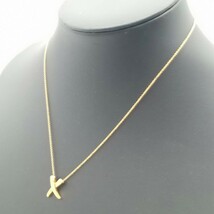 杉本2月No.28 アクセサリー ネックレス Tiffany& Co. ティファニー Kiss キス GOLD K18 18金 総重量約3.5g イエローゴールド_画像1