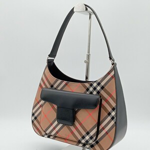 曽我部2月No.222 未使用品 美品 BURBERRY バーバリー ハンドバッグ ワンショルダーバッグ チェック柄 レザー ブランドバッグ