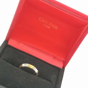 大村2月No.79 アクセサリー リング CELINE セリーヌ Pt850 GOLD 750 18K Pt/Kコンビ 総重量約4.0g 約21号 メンズアクセサリー 