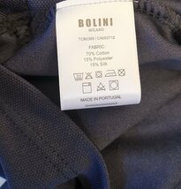 最高級※定価6万◆イタリア・ミラノ発*BOLINI*高級セレブdesigner*豪華シルク/コットン混・長袖ポロシャツ・48/L・紺_画像7