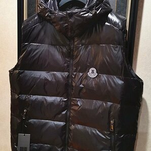 最高級8万※EU製*イタリア・ミラノ発*BOLINI*プレミアムライン※designer・防寒・フード付き*ダウンベスト・イタリア48/Lサイズ・黒の画像2