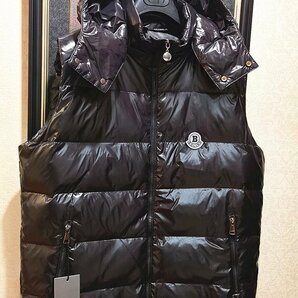 最高級8万※EU製*イタリア・ミラノ発*BOLINI*プレミアムライン※designer・防寒・フード付き*ダウンベスト・イタリア46/Mサイズ・黒の画像6